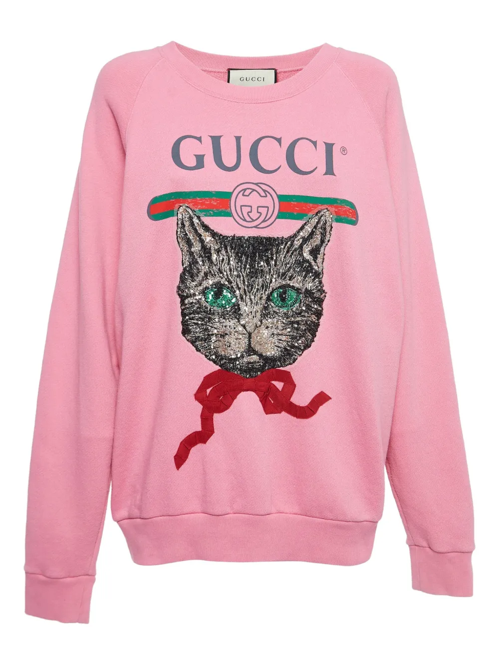 Gucci Pre-Owned cat-print sweatshirt | Pink | Image 1
