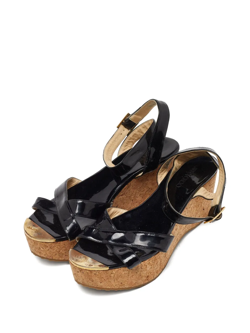 Jimmy Choo Pre-Owned 70mm patent wedge sandals | Image 2