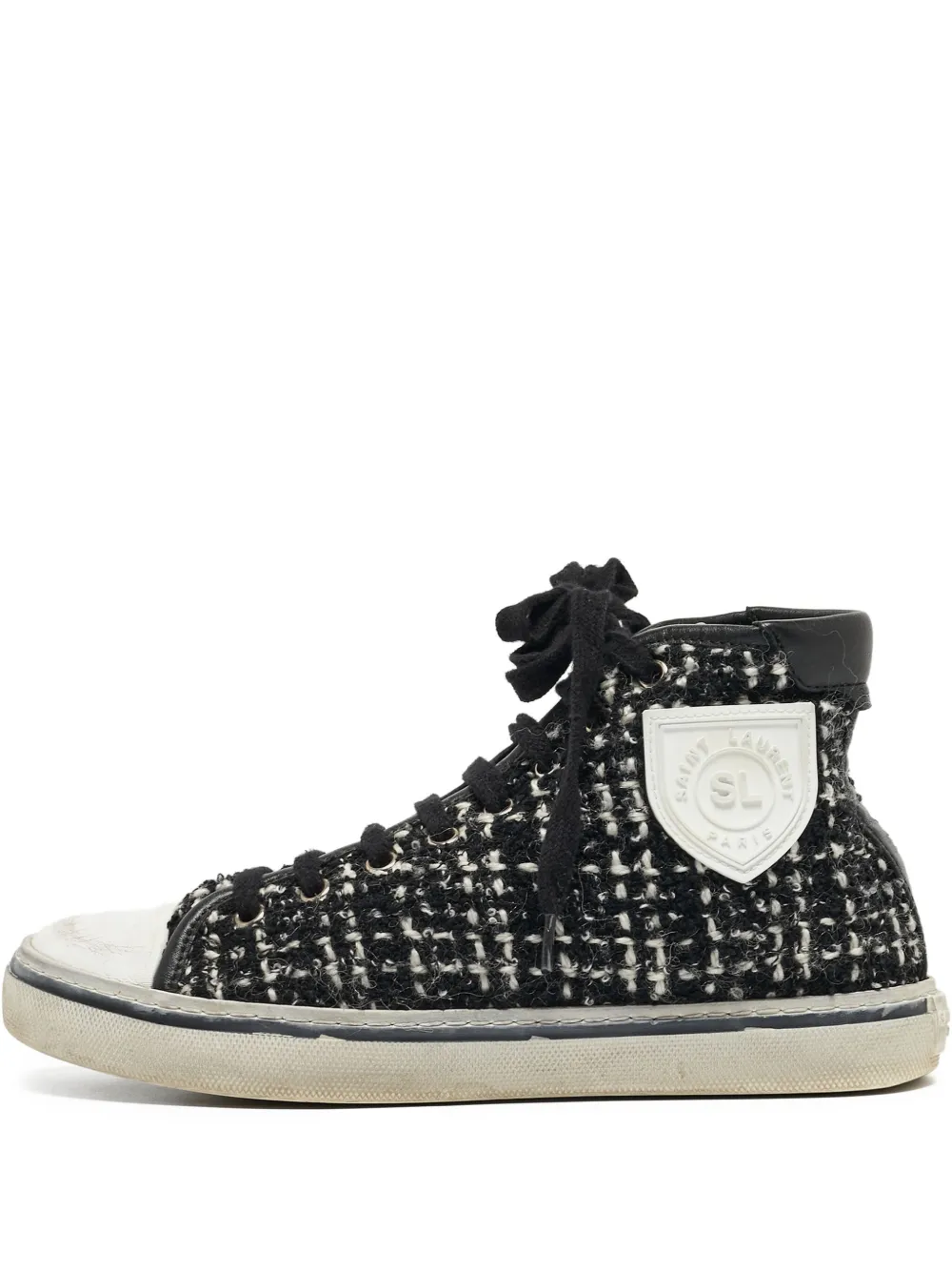 Pre-owned Saint Laurent Tweed Sneakers
