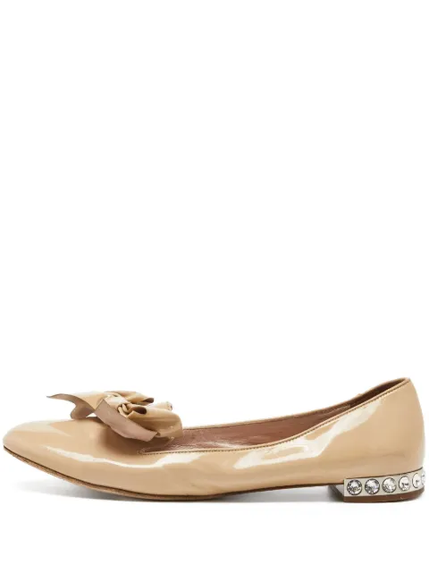Miu Miu Pre-Owned bow-embellished ballet flats