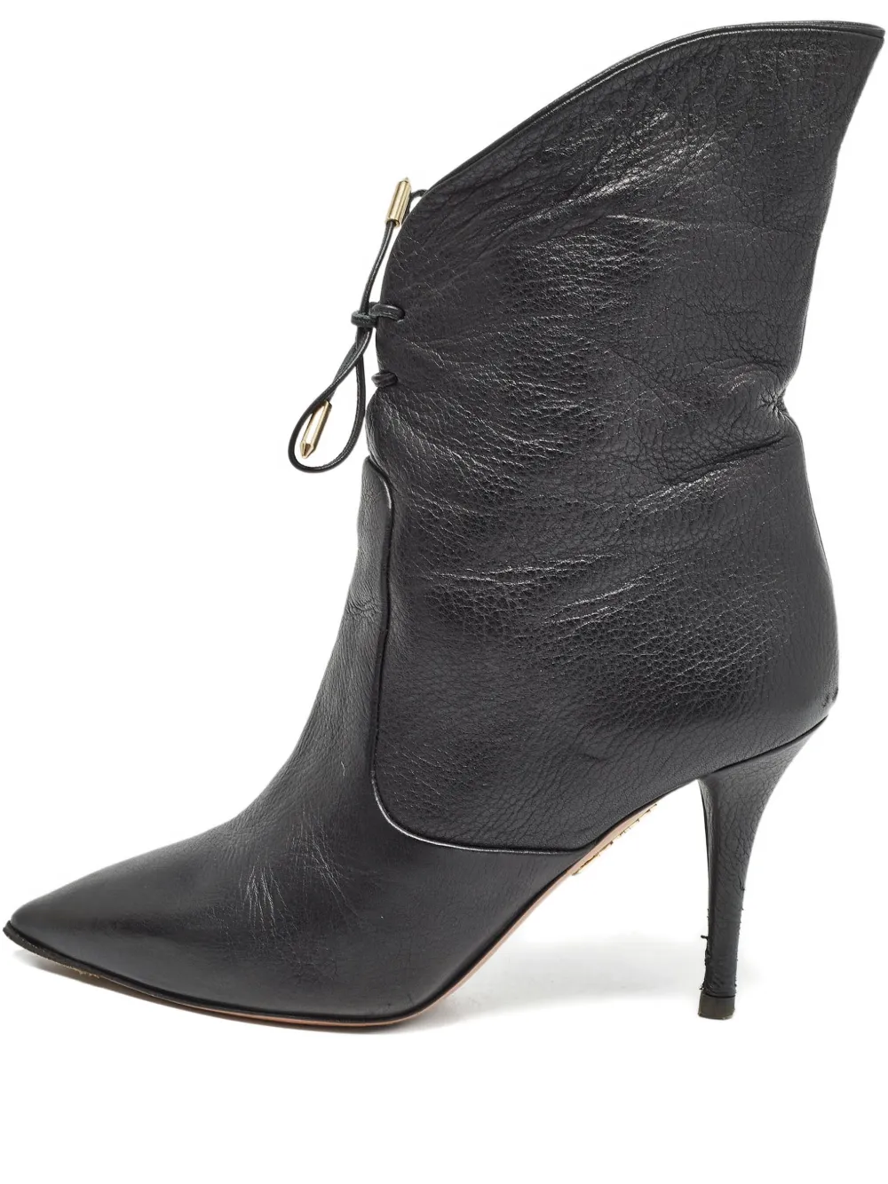 Aquazzura 85mm pointed-toe leather ankle boots | Black | Image 1