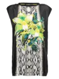 Roberto Cavalli Vintage floral parrot-print sleeveless top - Black