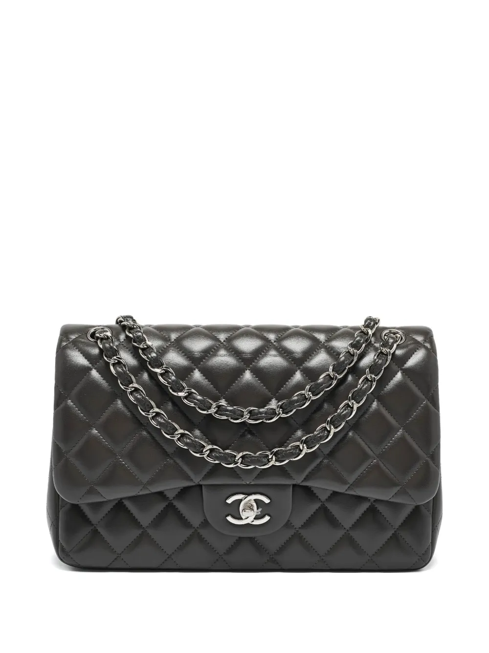CHANEL Pre-Owned 2012 ジャンボ ダブル フラップ ショルダーバッグ - グレー CHANEL Pre-Owned 2012 ジャンボ ダブル フラップ ショルダーバッグ - グレー