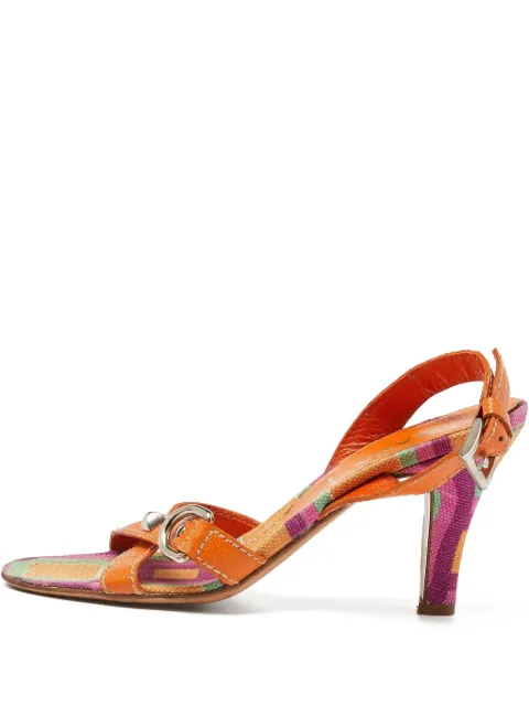 Prada Pre-Owned 90mm geometric-pattern leather sandals