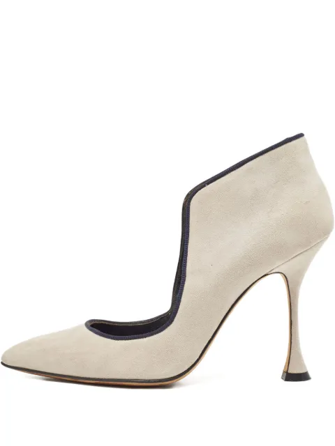 Manolo Blahnik pre-owned 110mm suede cut-out pumps