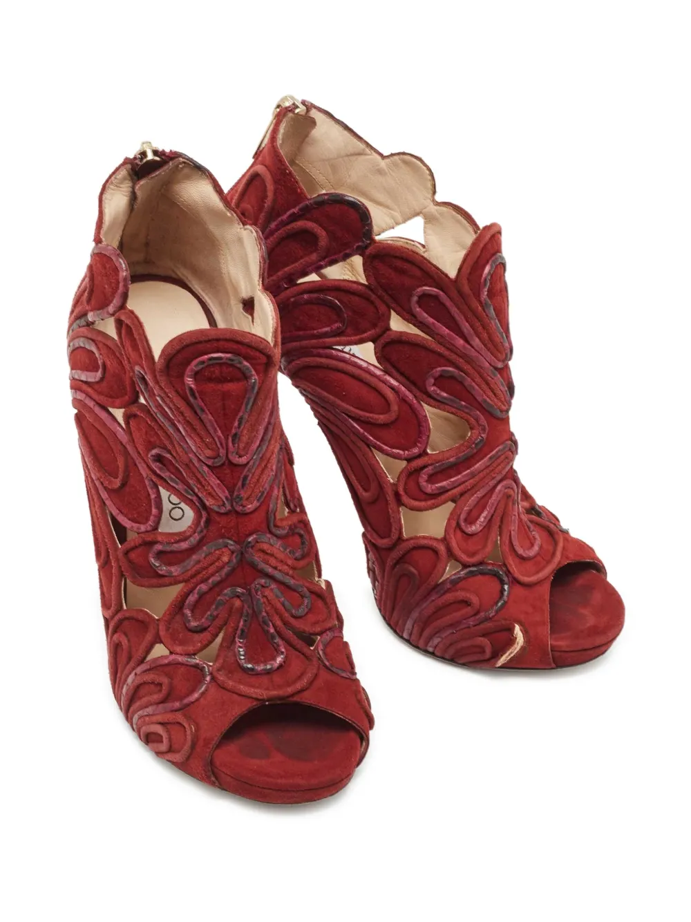 Pre-owned Jimmy Choo 135mm Kalipso Open-toe Ankle Boots