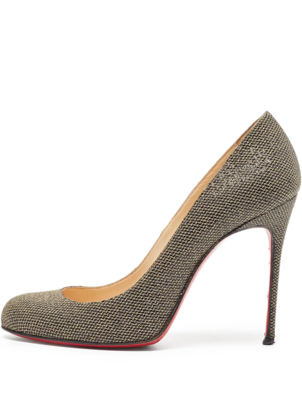 Christian Louboutin Pre-Owned zapatillas de lurex con tacón de 105mm | plateado | Image 1