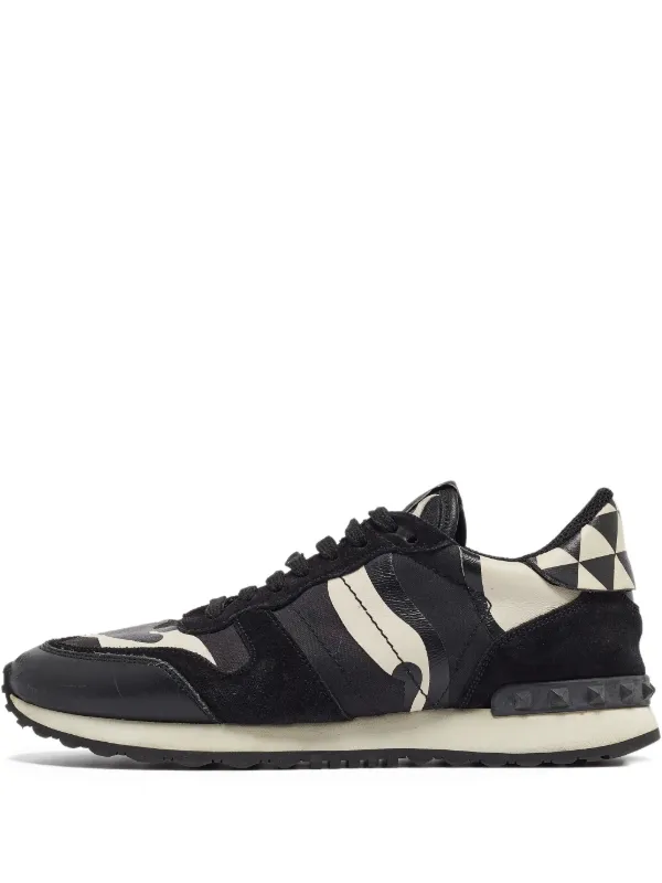 Valentino Garavani Pre-Owned Baskets à Imprimé Camouflage Noir