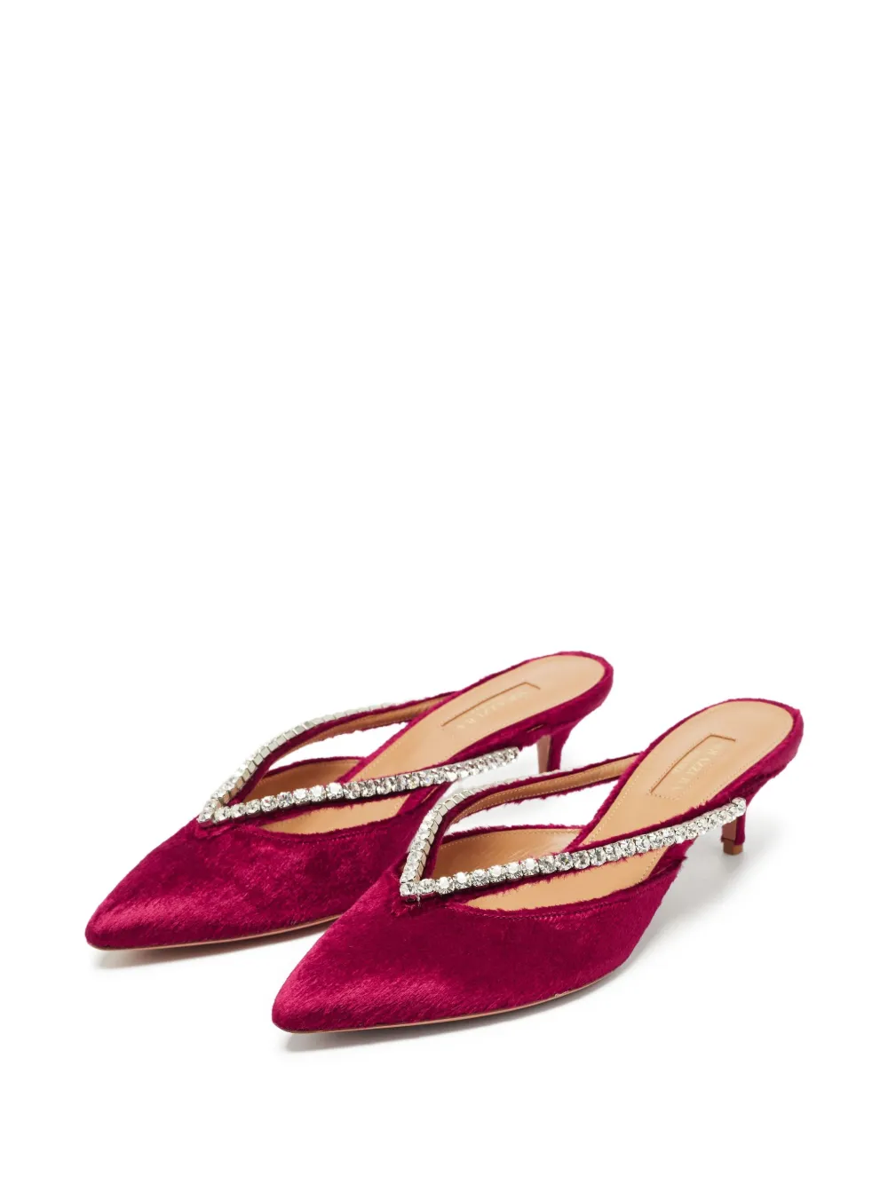 Aquazzura pre-owned 50mm Sabine crystal-embellished pointed-toe mules | Image 2