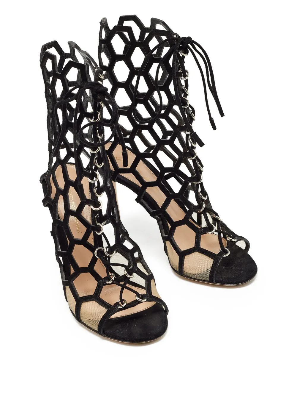 Gianvito Rossi Pre-owned 100 mm sandalen met uitgesneden details - Zwart