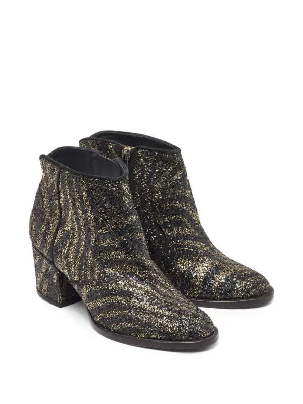 Zadig&Voltaire glitter-embellished block-heel Ankle Boots Black  FARFETCH IN