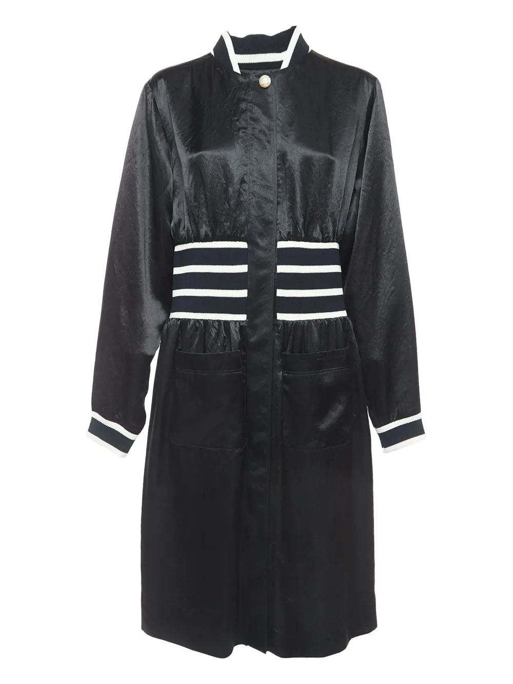 CHANEL Pre-Owned Abito midi in raso - Nero