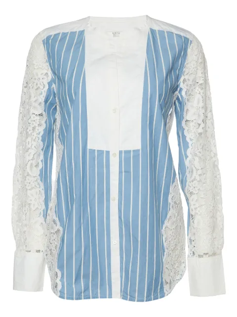 SANDRO pre-owned striped lace-panel shirt