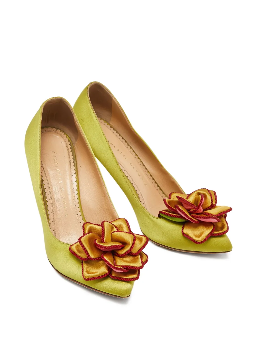Charlotte Olympia pre-owned 80mm floral-appliqué pumps | Image 2