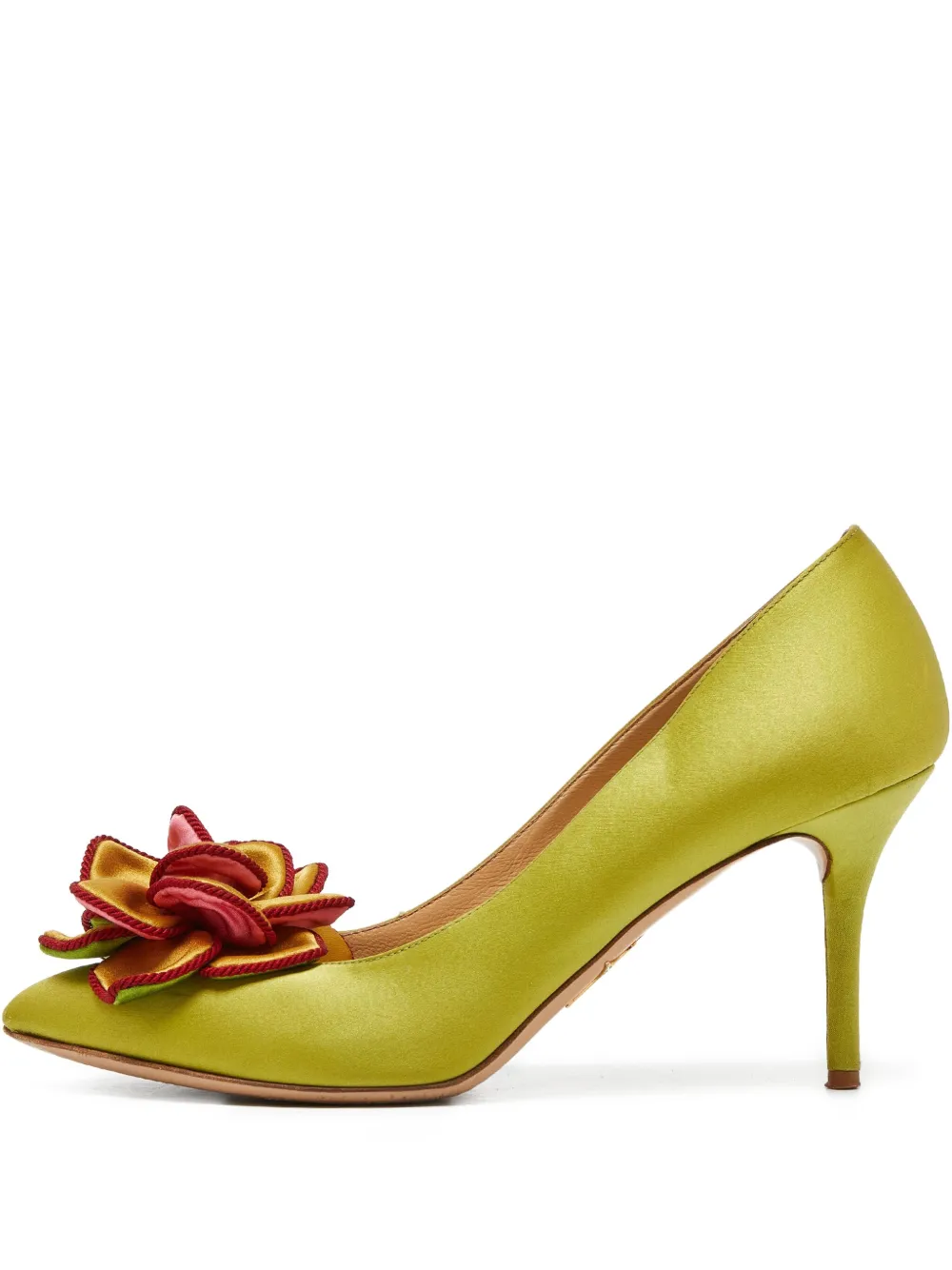 Charlotte Olympia pre-owned 80mm floral-appliqué pumps | Green | Image 1