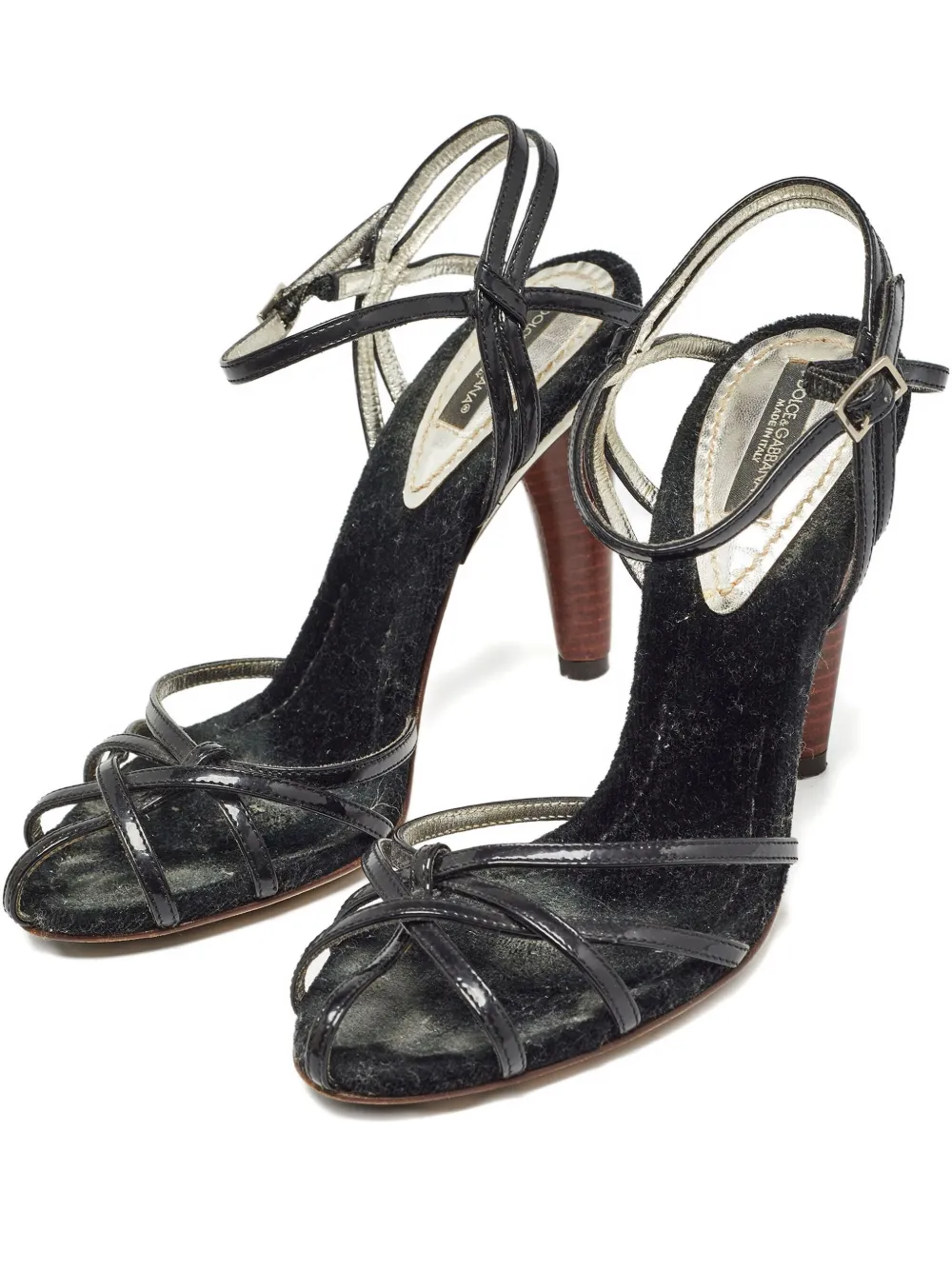 Dolce & Gabbana Pre-Owned 100mm patent-leather sandals | Black | Image 1