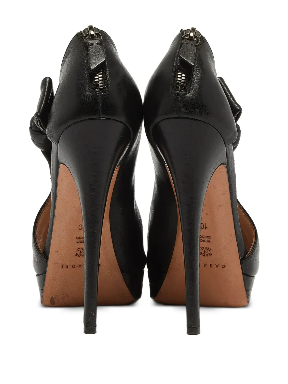 Casadei Vintage 150mm bow-detail peep-toe ankle boots | Image 2