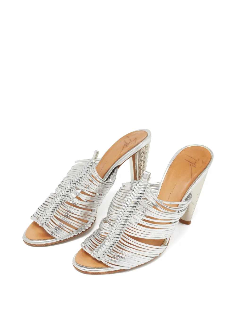 Giuseppe Zanotti Vintage Geweven leren muiltjes - Grijs