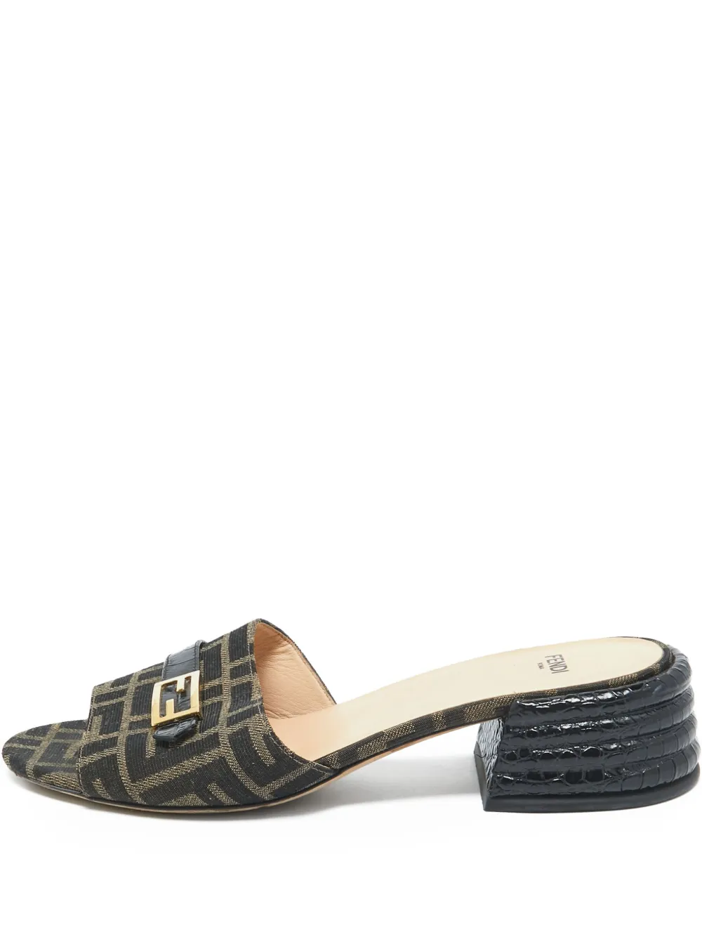 Fendi Pre-Owned 45mm Zucca mules | Brown | Image 1