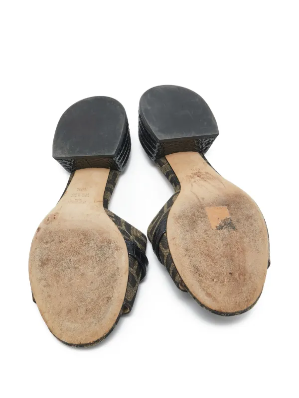 FENDIミュール Fendi Pre-Owned 45mm Zucca Mules | Brown | FARFETCH