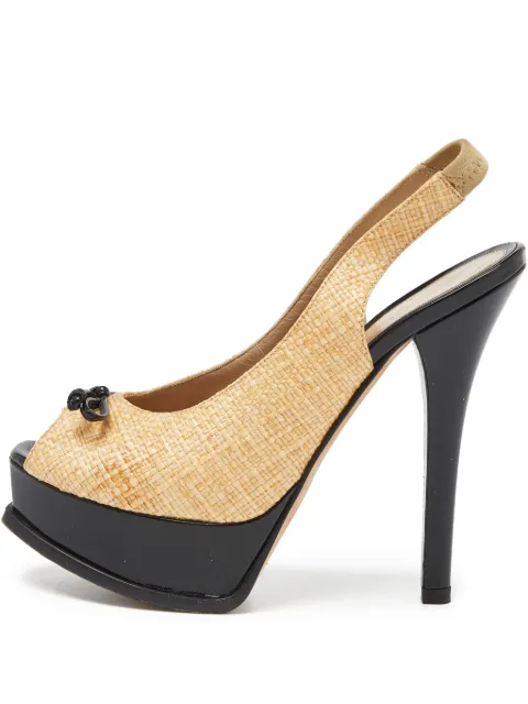 Fendi Pre-Owned zapatillas con peep-toe y tacón de 145mm