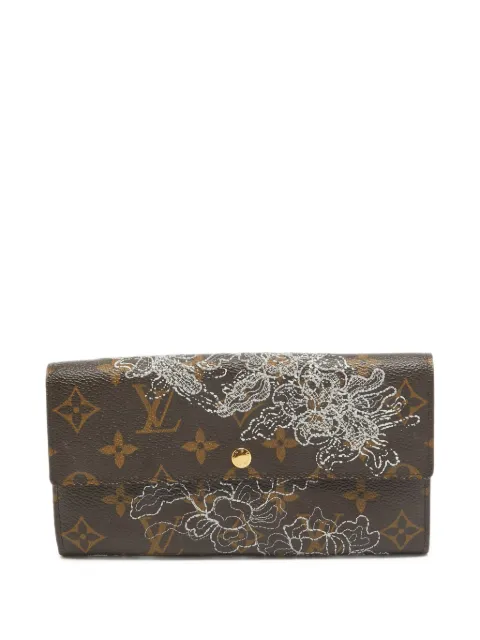 Louis Vuitton Pre-Owned floral-embroidered continental wallet
