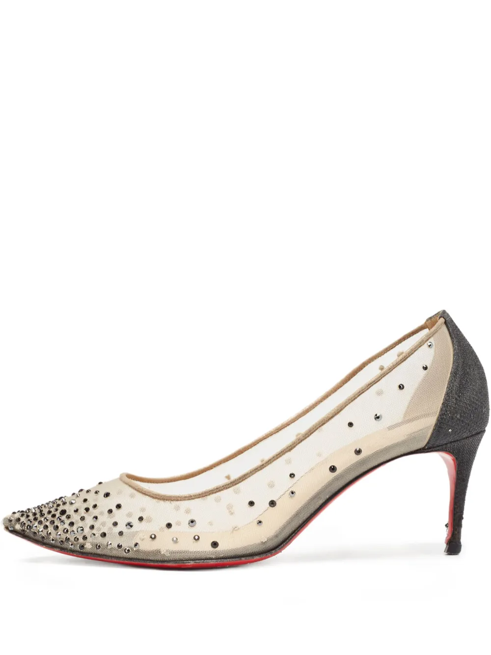 Christian Louboutin Pre-Owned Follies 65mm ビジュートリム パンプス - ニュートラル Christian Louboutin Pre-Owned Follies 65mm ビジュートリム パンプス - ニュートラル