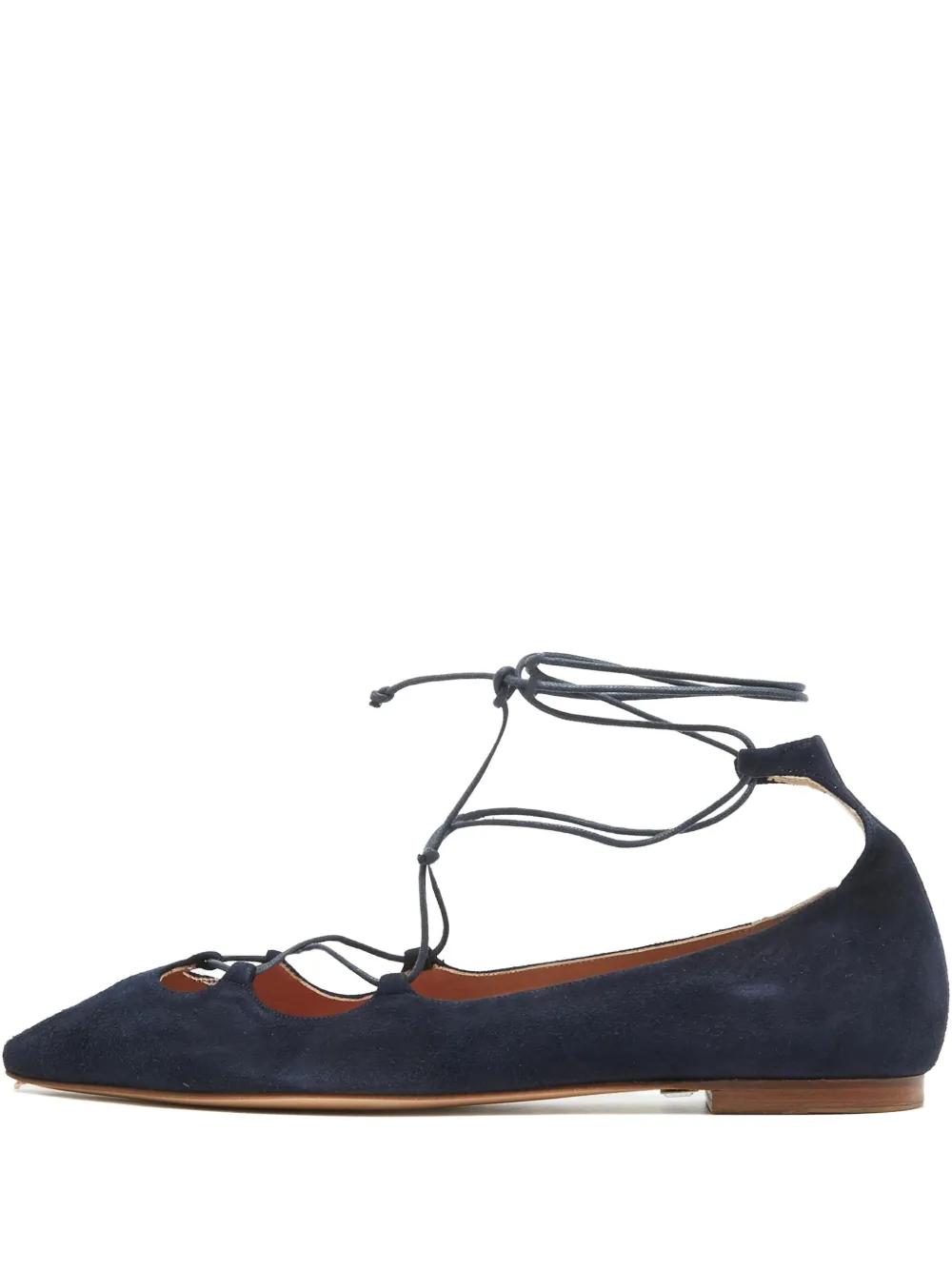 Carolina Herrera Vintage suede lace-up flats | Blue | Image 1