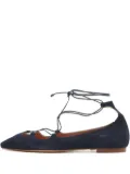 Carolina Herrera Vintage suede lace-up flats - Blue