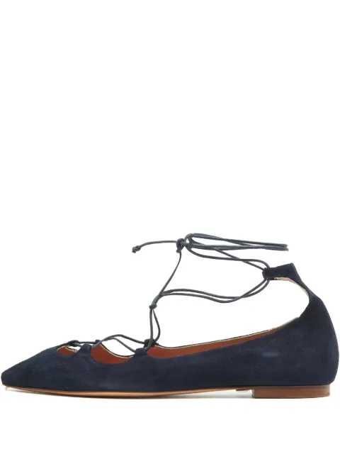 Carolina Herrera Vintage suede lace-up flats