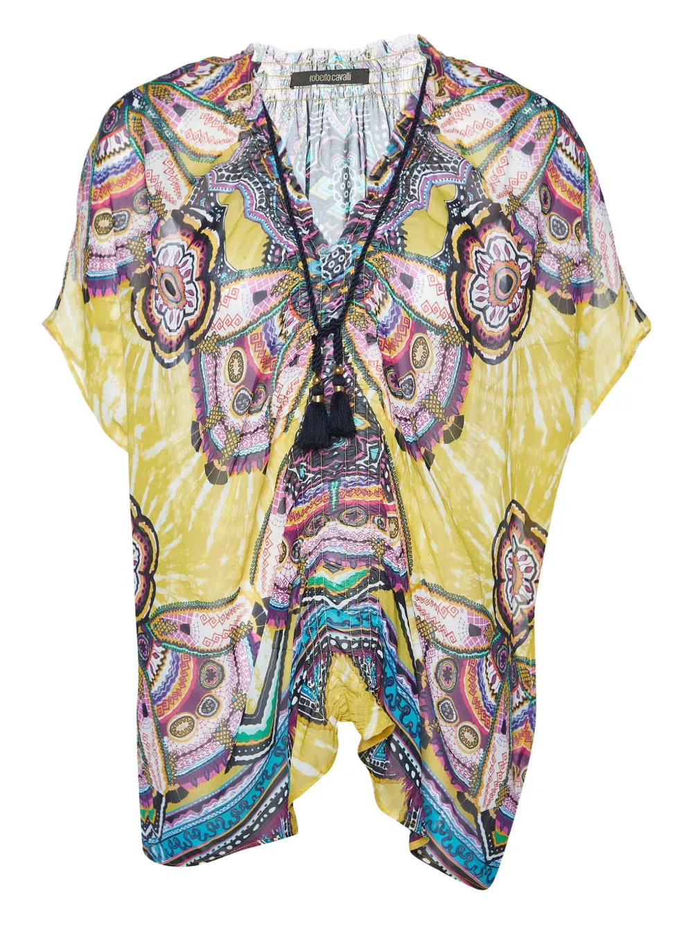 pre-owned printed kaftan top
