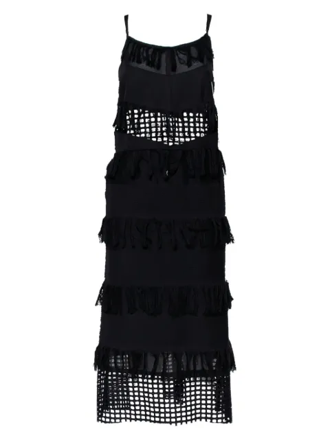 Sea fringed cutout dress