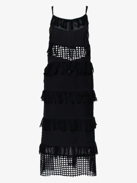 Sea fringed cutout dress