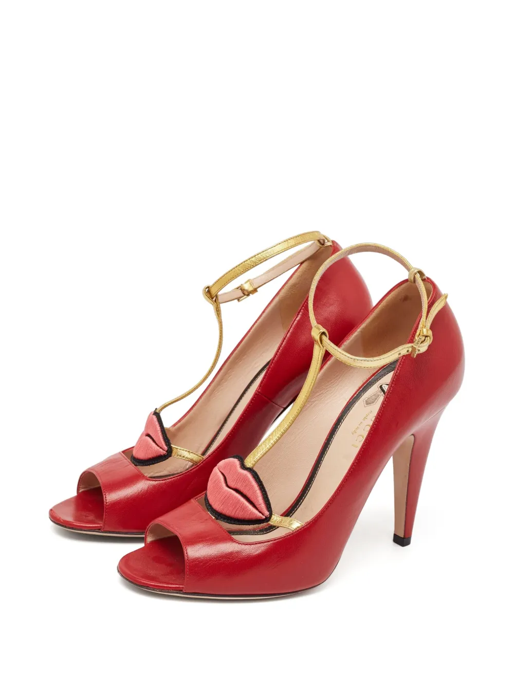 Gucci Pre-Owned 110 mm Molina Lips sandalen - Rood