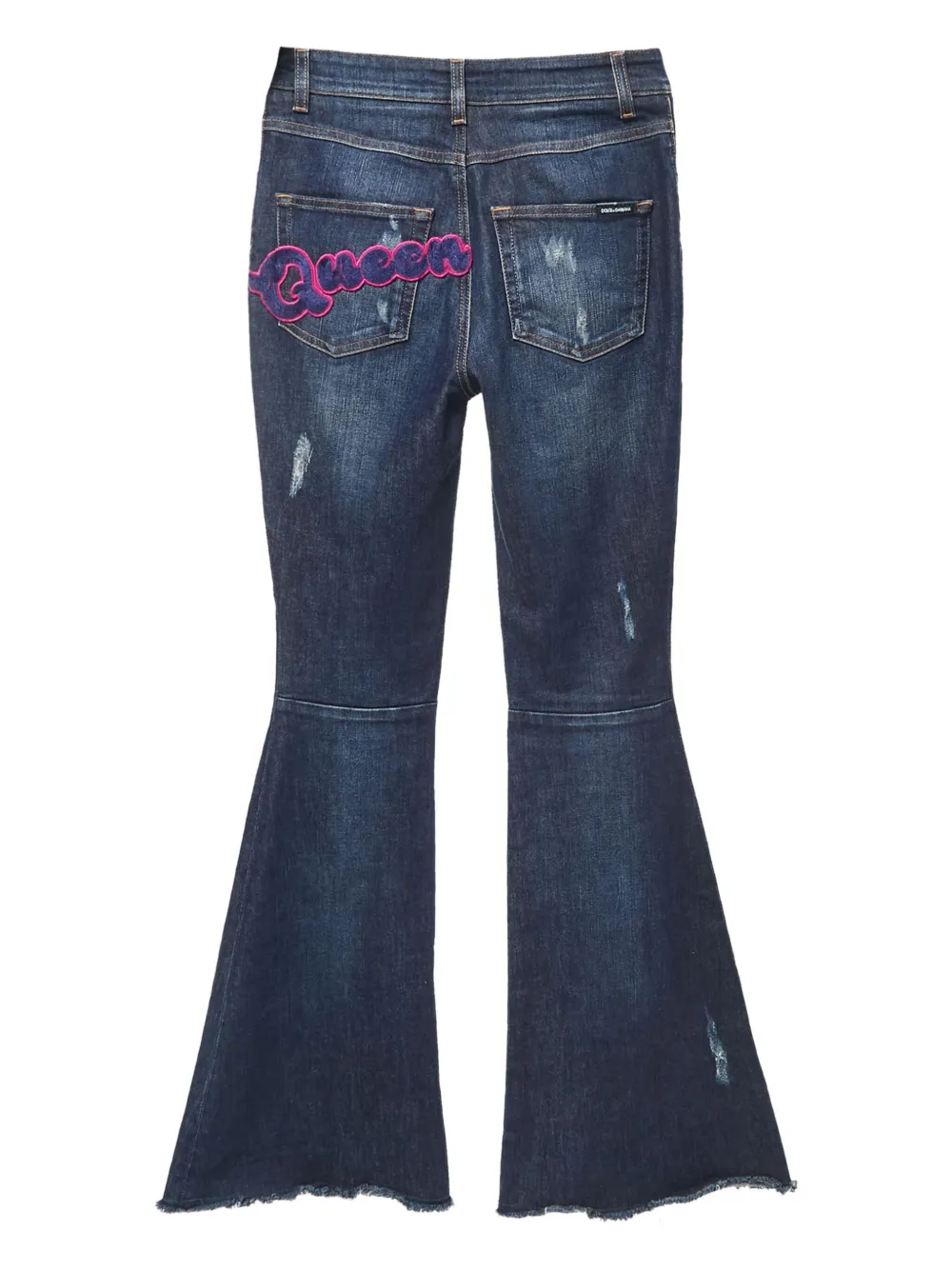 Pre-owned Dolce & Gabbana Distressed Flared Jeans In Blue