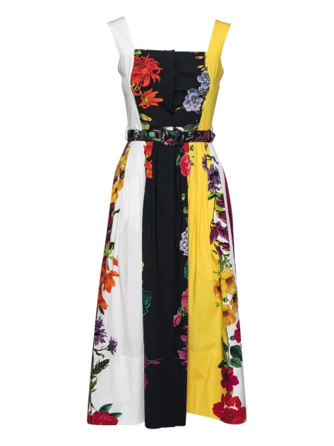 Oscar de la Renta Pre-Owned floral pleated dress
