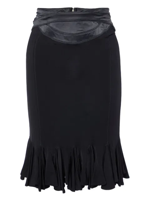Just Cavalli Vintage satin paneled ruffle skirt