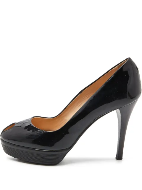 Tod's Vintage patent leather peep-toe pumps