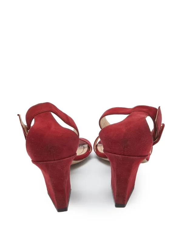 Christian Dior Pre-Owned スエード アンクルストラップサンダル 70mm