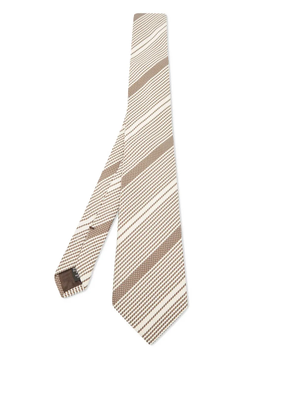 striped-pattern silk tie