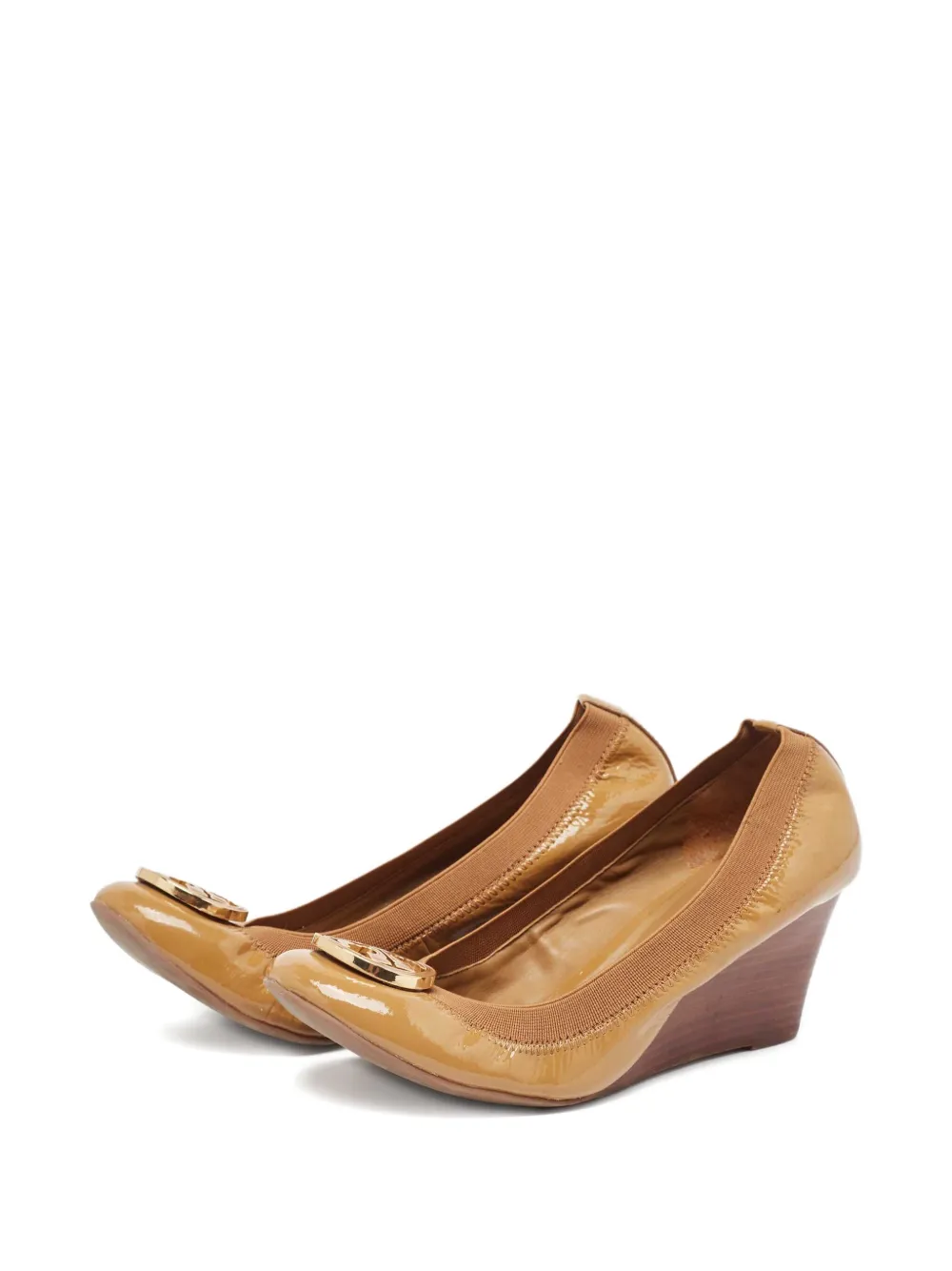 Tory Burch Pre-owned 70 mm pumps met sleehak - Bruin