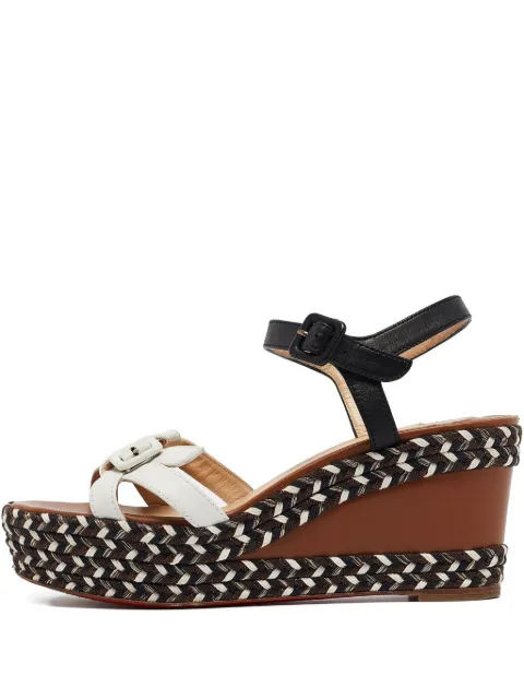 Christian Louboutin Pre-Owned 80mm leather wedge sandals