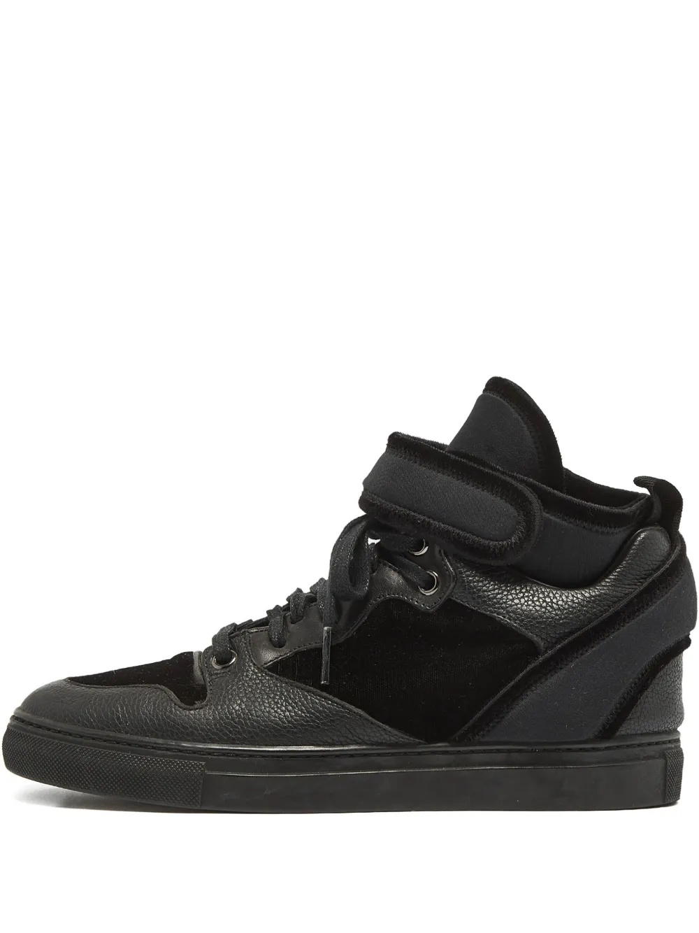 leather high-top sneakers