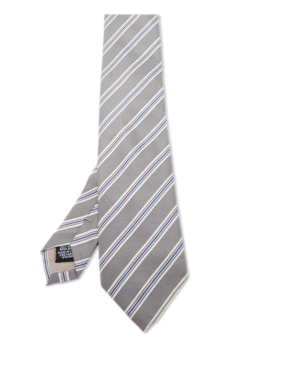 BOSS corbata de seda con rayas estampadas pre-owned | gris | Image 1