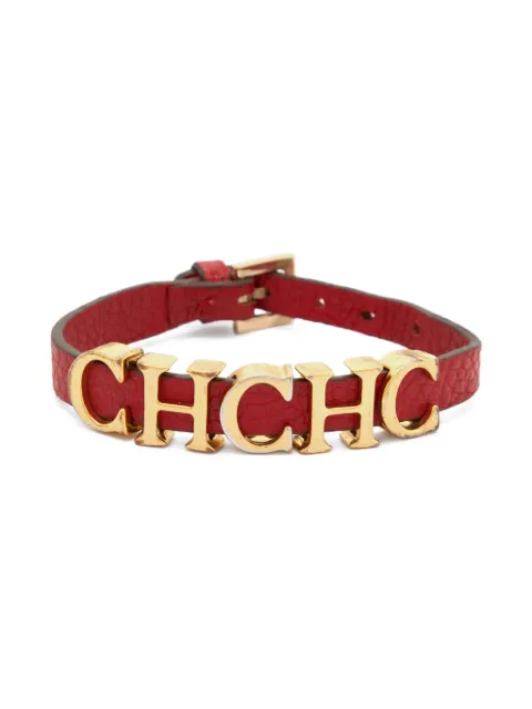 Carolina Herrera Vintage pre-owned logo leather bracelet