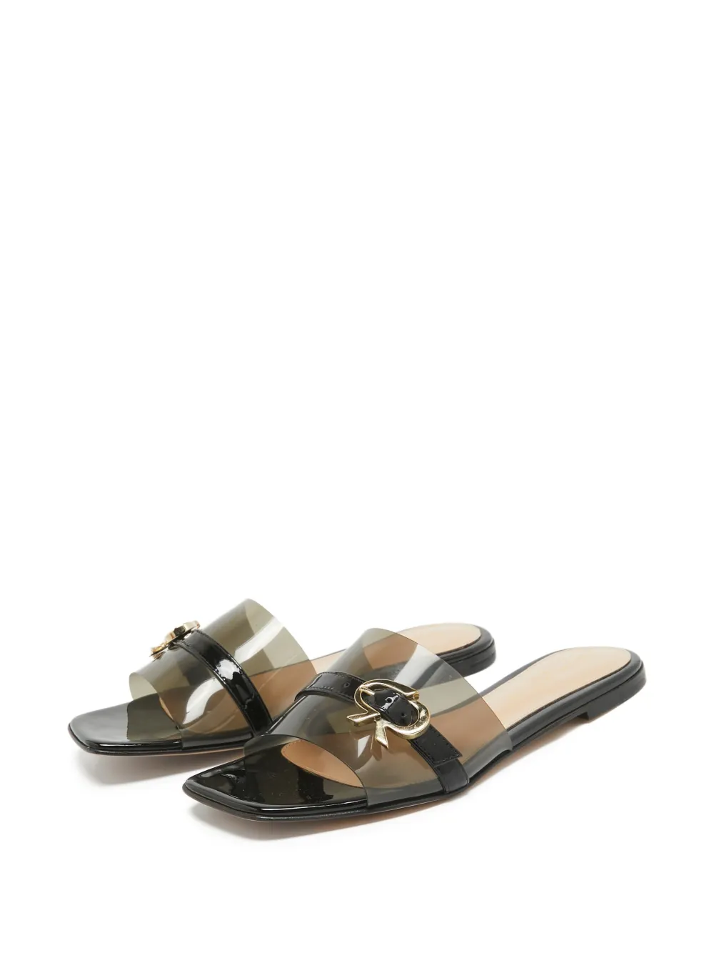 Gianvito Rossi Pre-owned doorzichtige platte sandalen - Zwart