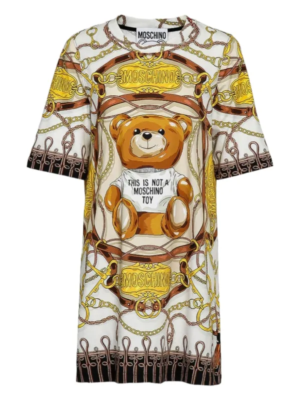 Moschino Bear-print Dress - Neutrals