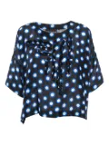 Moschino Pre-Owned polka dot-print ruffled blouse - Black