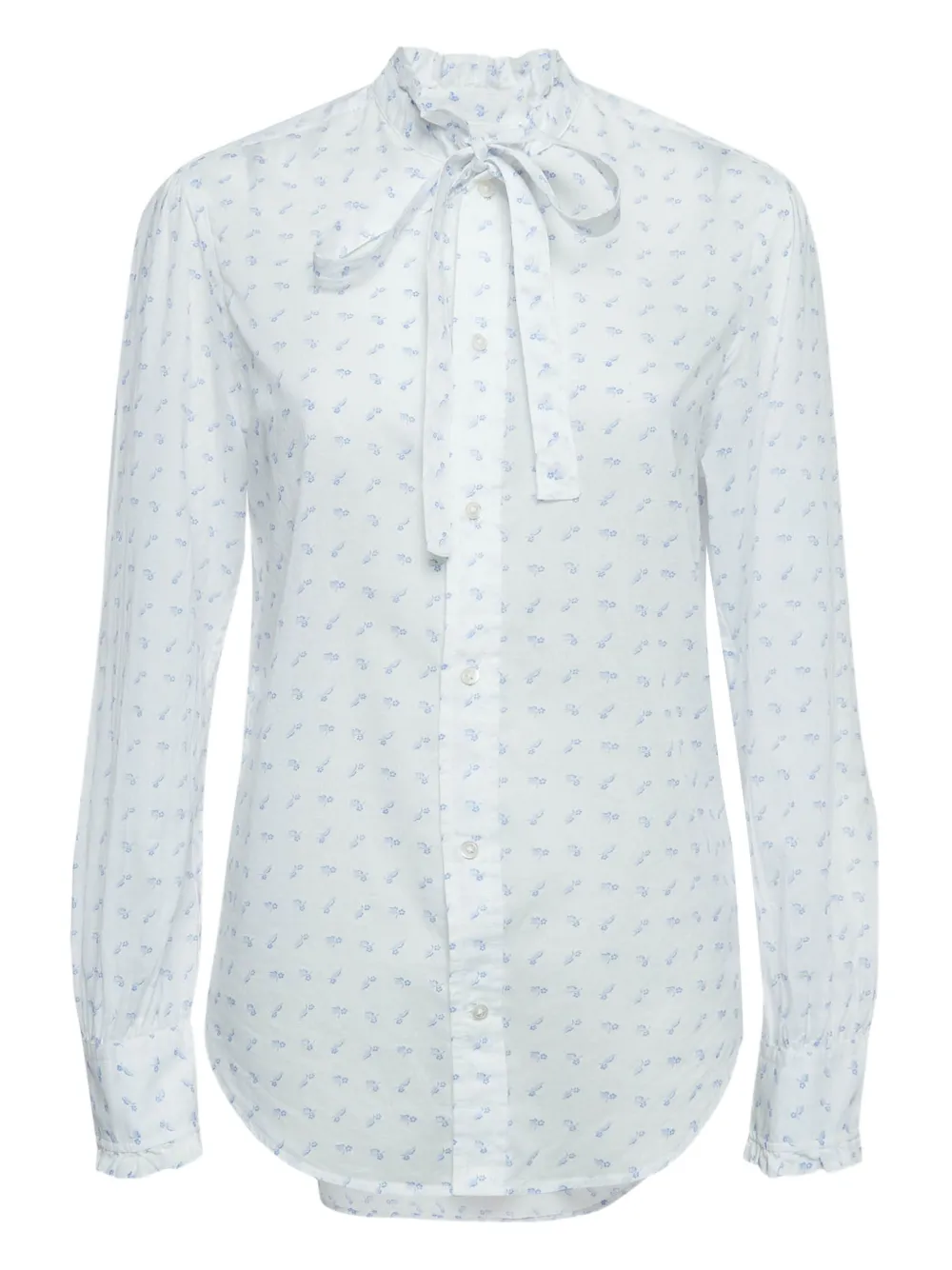 Polo Ralph Lauren Vintage ruffled-neck floral-print shirt | White | Image 1