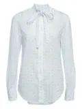 Polo Ralph Lauren Vintage ruffled-neck floral-print shirt - White